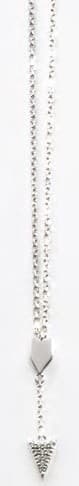 Silverpilhalsband, Victoria-stil, Rostfritt stål, 40 cm