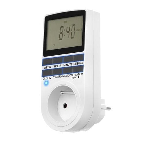 Digital Timeruttak, 230V 16A, Programmerbar Ukentlig, Energibesparende, for Hjemmekontor