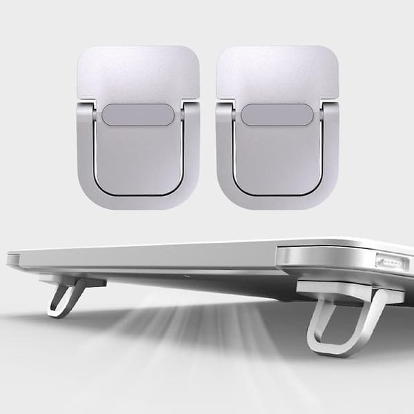 Laptopstativ til computer tastaturholder mini bærbare ben laptop stativer til Macbook Huawei Xiaomi notebook aluminium støtte Silver 2pcs