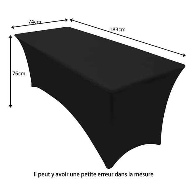 Töjbar rektangulär duk, svart polyester, för uteplats, bröllop, hantverksutställning