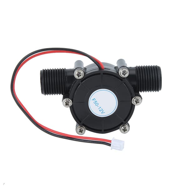 12V 10W DC Mikro Hydroelektrisk Vandgenerator, Sort, Lavt Flow, Off-Grid Strøm