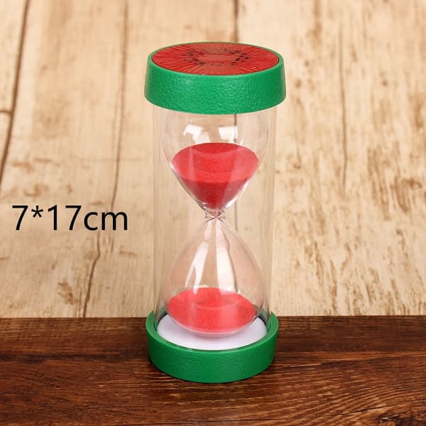 Vannmelon timeglass, 60 minutter, 7x17cm, Fruktformet sandtimer for skrivebordsdekor