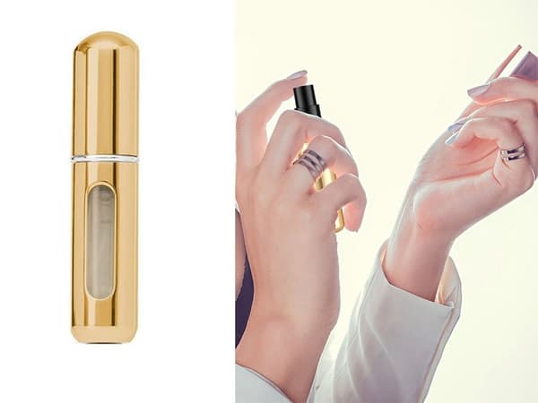 Reseparfymförångare 5 ml, påfyllningsbar sprayflaska i aluminium, bärbar dispenser