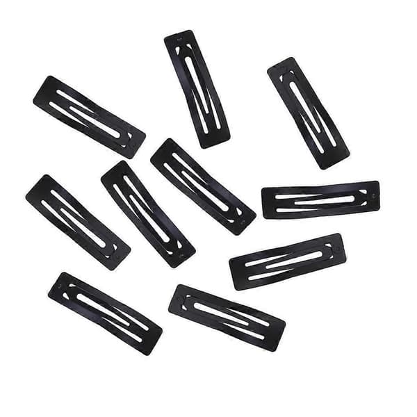 4x10 stk. Sorte Metal Blank Hår Snap Clips Håndværk DIY 6 Pcs