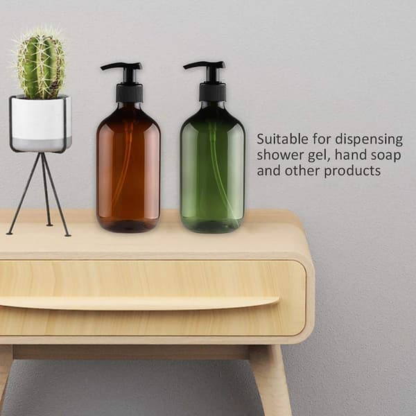 PET-pyöreäolkapäiset voidepullot, 500 ml, 4 kpl, shampoopullo, kirkas