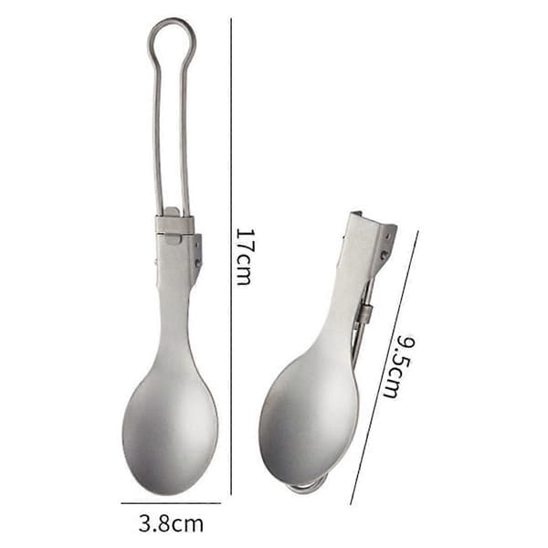 Titanium Foldbart Bestik Vandring Foldegaffel Ske Kniv