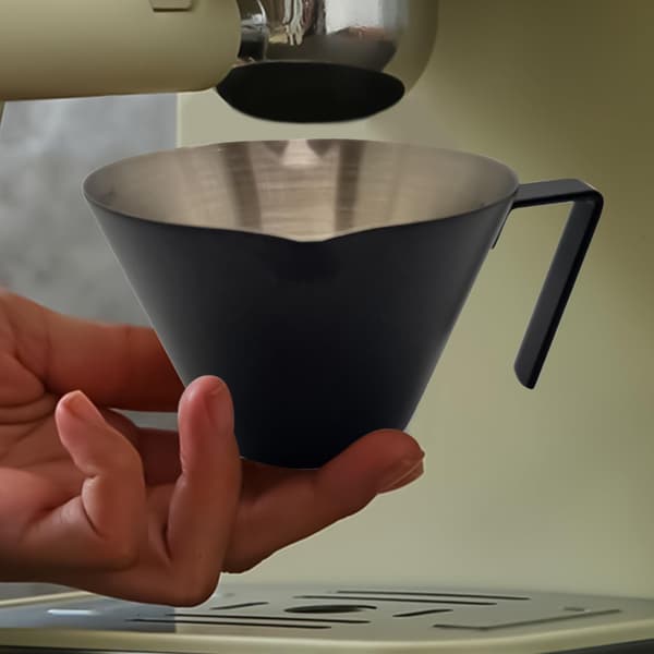 100 ml målebæger, sort, 304 rustfrit stål hældekop til kaffe og espresso