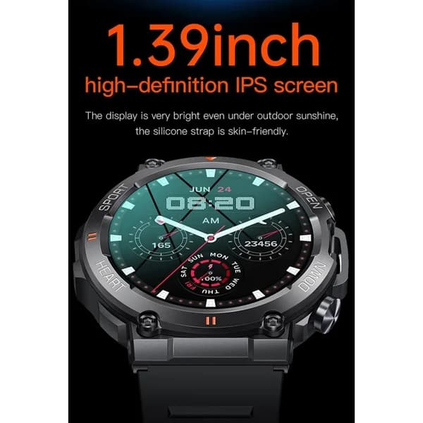 Smartwatch, K56 Pro, Pulsmåler, Søvntracker, 4G, Grøn, Læderrem