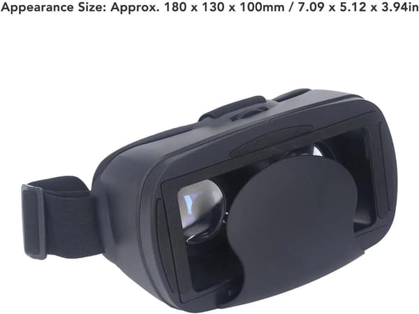 Virtual Reality Headset 120° vidvinkel panoramiske videobriller HD-linser Ergonomisk design Sort