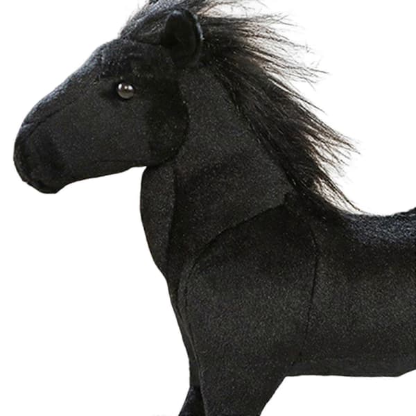 Udstoppede dyr Hest Blødt legetøj Sovende krammepude til dyretema Black