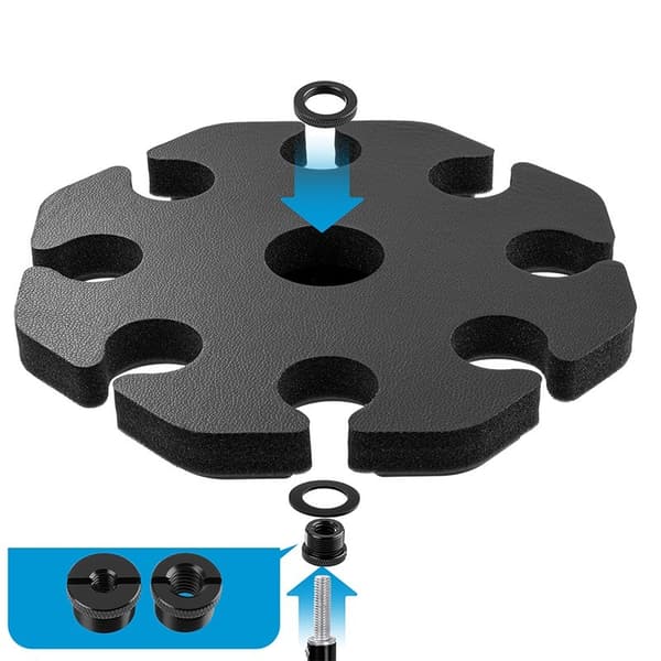 Multimikrofonholder med 8 opbevaringspladser og stativadapter, kompatibel med Shure, Rode