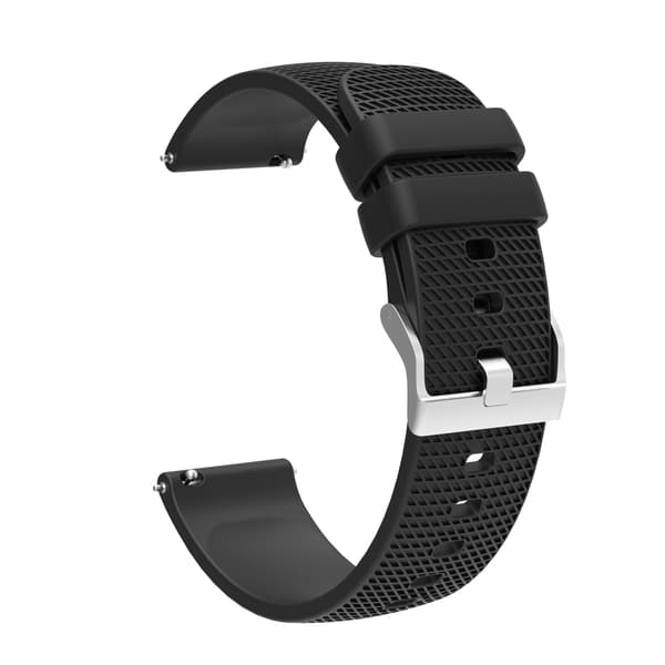 Silikoneurrem til Garmin Vivoactive 4, 18mm, Sort, Erstatningsrem Black