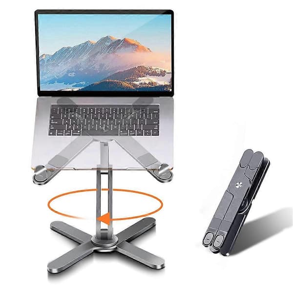 360° Roterende Laptopstativ Bærbar Stigerørholder Grå
