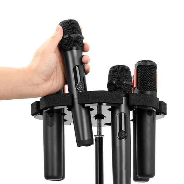 Multimikrofonholder med 8 opbevaringspladser og stativadapter, kompatibel med Shure, Rode
