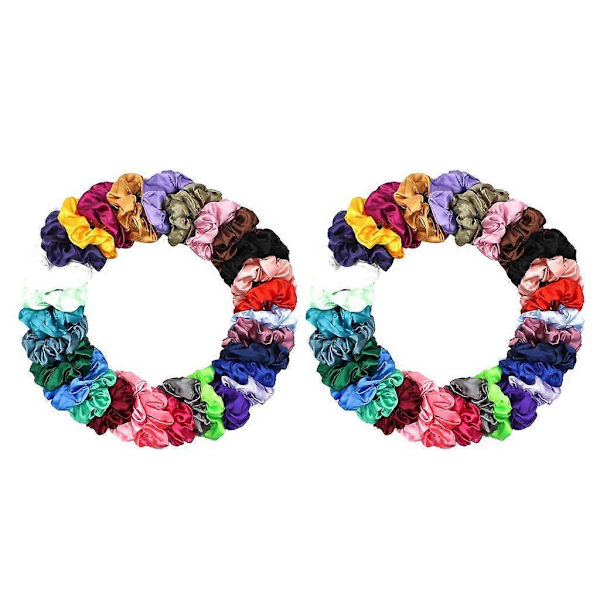 60 st Scrunchie Elastiska Hårband Snoddar Tillbehör för Hållare