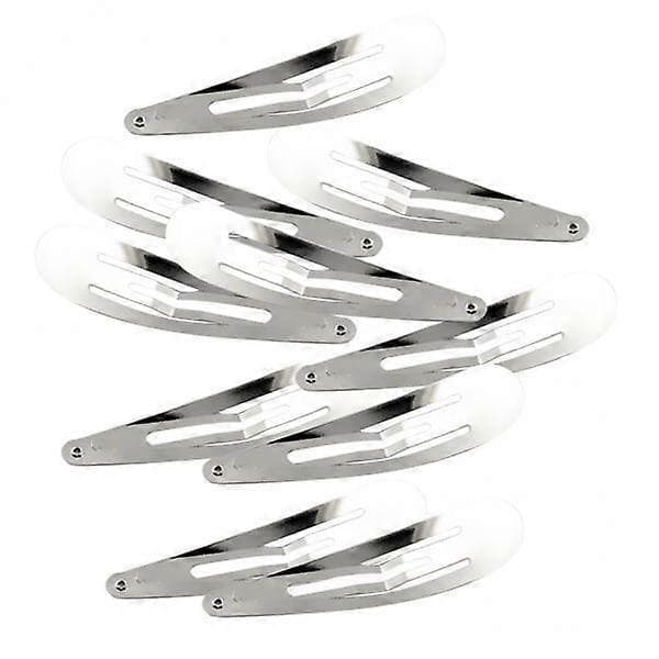 3x10 stk Sølv Metall Hårnåler Hårspenner Snap Barrette Vanndråpe Design 7cm