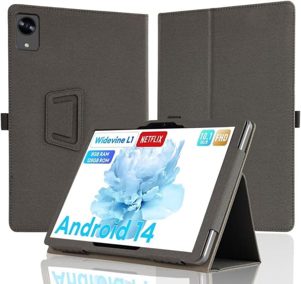 Etui til Headwolf WPad5 10.1\" Tablet, PU Læder, Håndrem, Stand, Stødsikkert