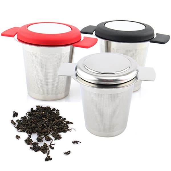 Silikone te-infuser, si i rustfrit stål, varmebestandig, sort