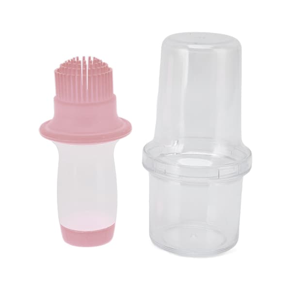 60 ml silikonoljedispenserflaske, klembørste for matlaging, rosa