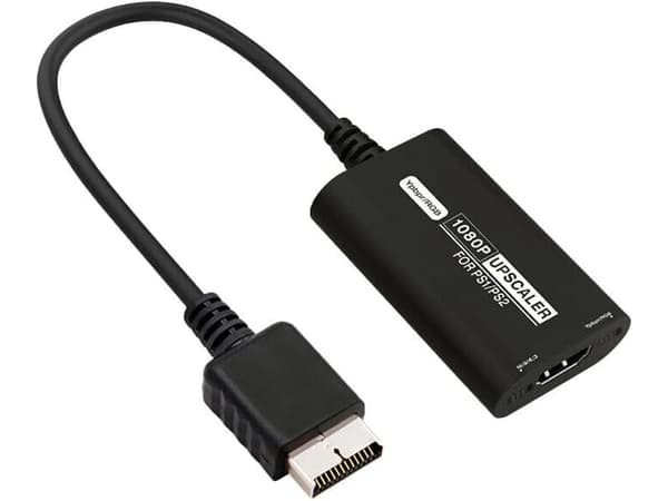 PS1 PS2 til HDMI-konverter 1080p Upscaler, YPbPr/169-adapter, til PS1/PS2-konsol til HDTV