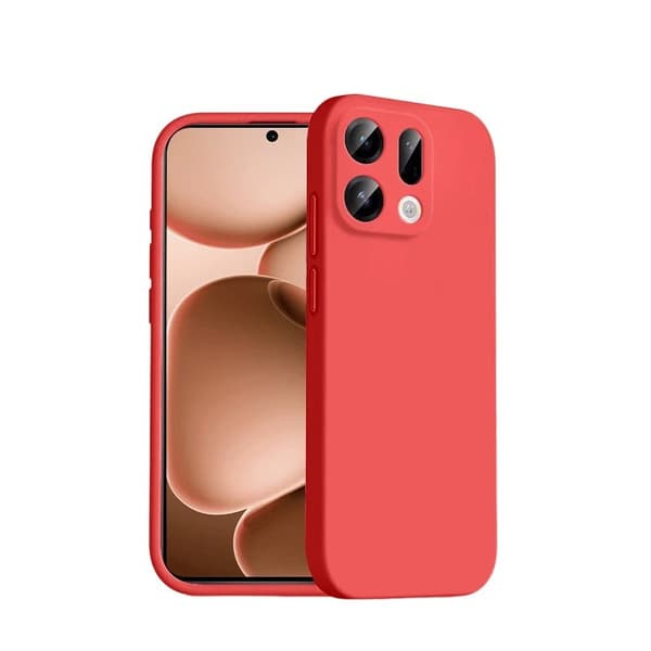 Hærdet glas-sæt med flydende silikonecover til Oppo Find X9 red