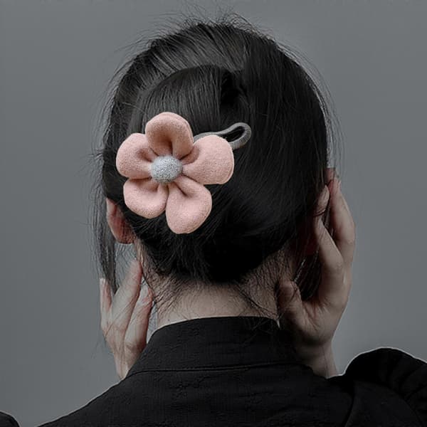 Hårklype med stor blomst for høst og vinter, elegant hodeplagg for sommerdamer og kvinner Pink