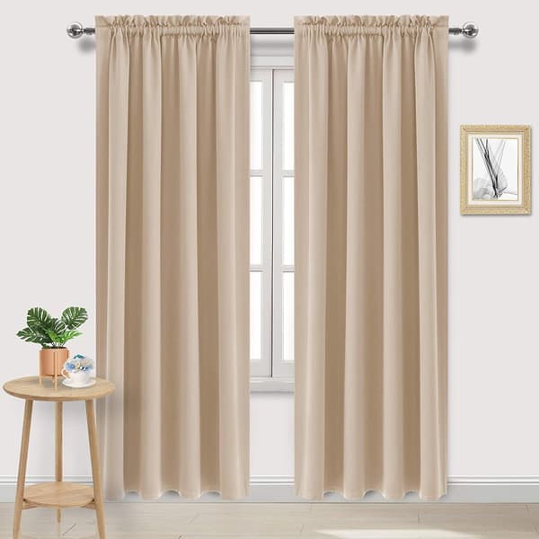 100 % mörkläggningsgardiner, svarta, polyester, värmeisolering och energibesparing för sovrum Width 140 high 240cm-Purple
