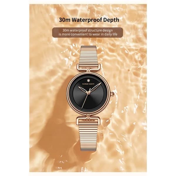 Dame Casual Ur 29mm Mini Urskive, Rustfrit Stål Mesh Armbånd, Sort, 3Bar Vandafvisende