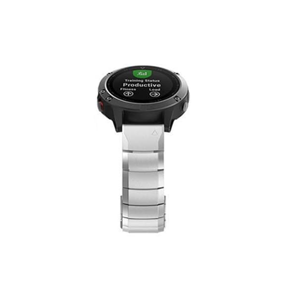 Sølvfarvet urrem i rustfrit stål 20 mm Quick Release til Garmin Smartwatches