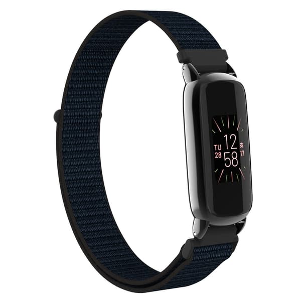 Nylon Loop Sportsbånd kompatibelt med Fitbit Luxe, justerbart, svart