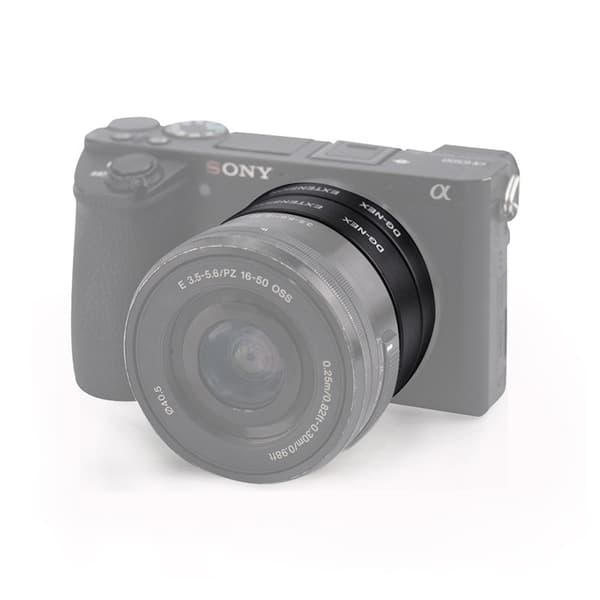 Makroforlengelsesrørring for Sony E-Mount, 16mm og 10mm, sølv, nærfotografering