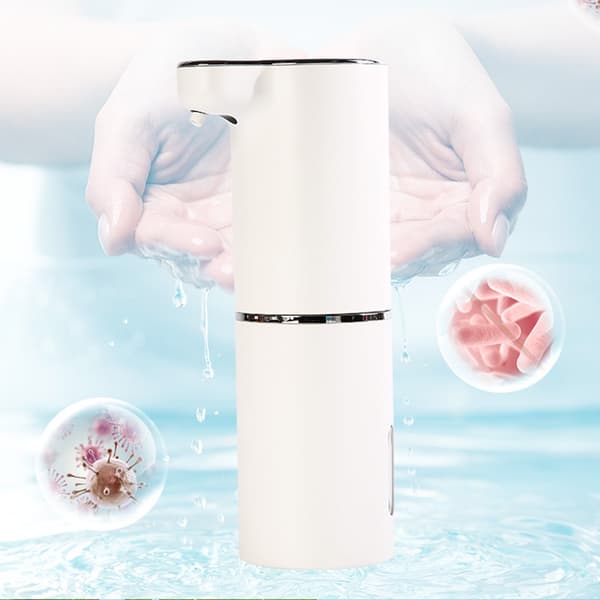 Automatisk tvåldispenser, vit, ABS, batteridriven, 4 AA-batterier krävs