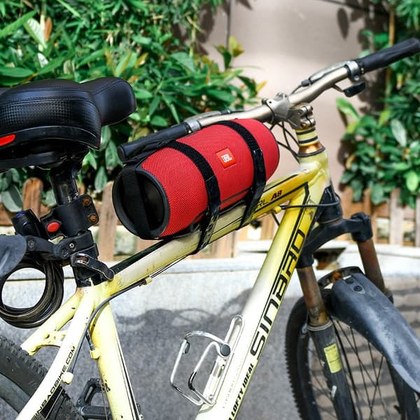 Cykelhøjttalerholder til JBL Xtreme 1/2/3/4, sort, skridsikkert PU-læder, sikkert cykelbeslag