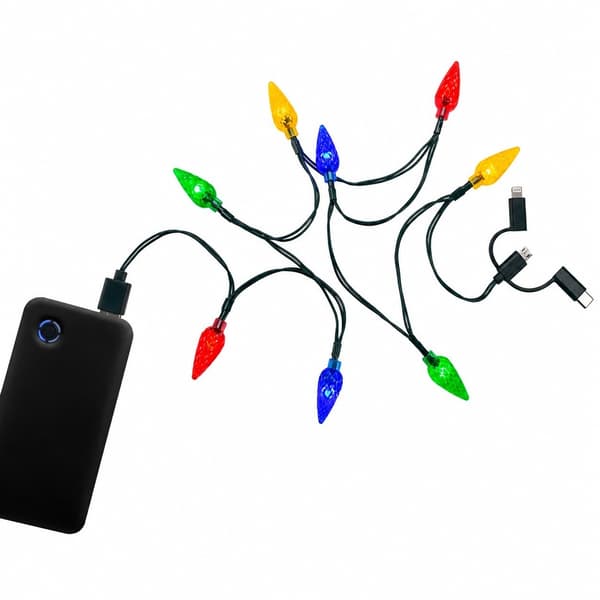 USB-latauskaapeli LED-valoilla, 90 cm, monivärinen, älypuhelimille, Micro-USB, USB-C, Lightning