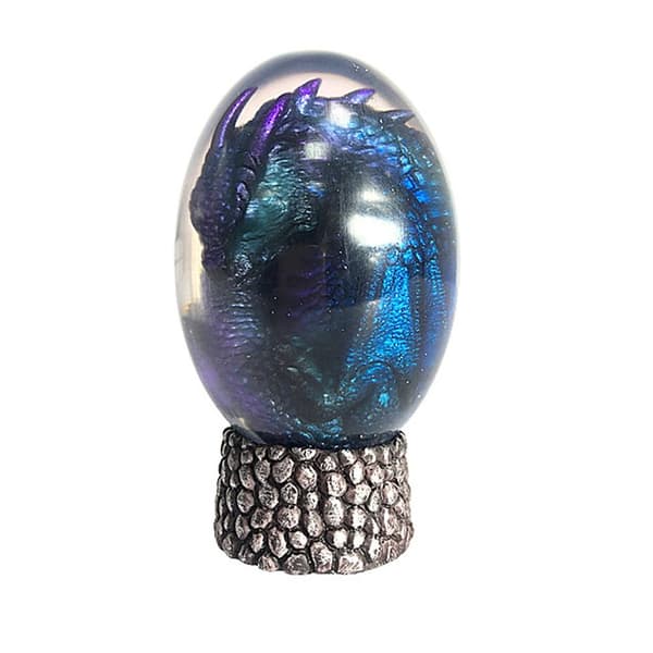 Glødende Lava Drageegg Dinosaur Egg Ornament, Lilla, Hjemmeinnredning Samleobjekt