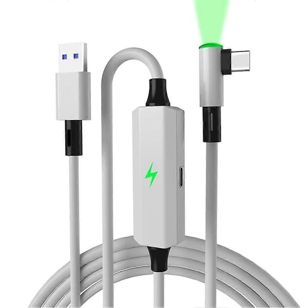 USB3.2 Gen1 VR Link-kabel med lett USB til C-ladekabel for dataoverføring 5 Gbps for Meta Quest 3/3S/Pico 4