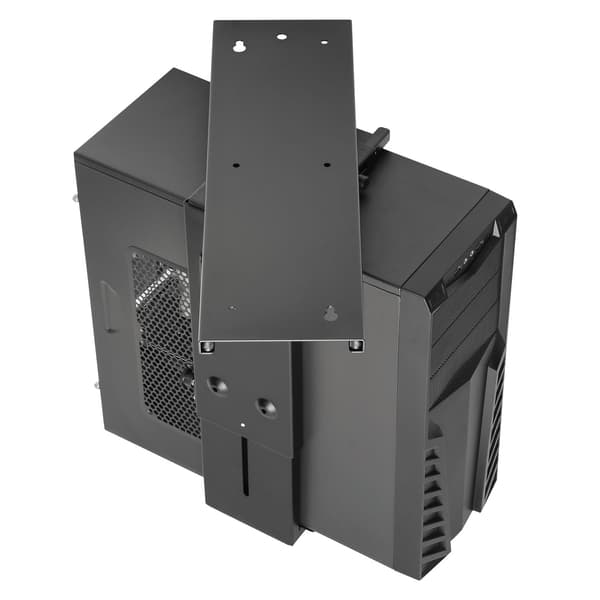 Justerbart PC-feste under skrivebord, roterbart 360°, uttrekkbart, passer til PC-kabinetter opptil 10 kg