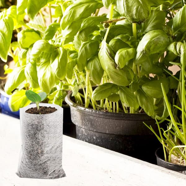 Ovävda växtodlingspåsar, 100-pack, plantskolkrukor för plantor, fruktskydd