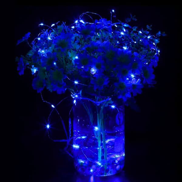 20 LED-lyslenker, blå, batteridrevne lyslenker, brukt til julebryllupsfester.