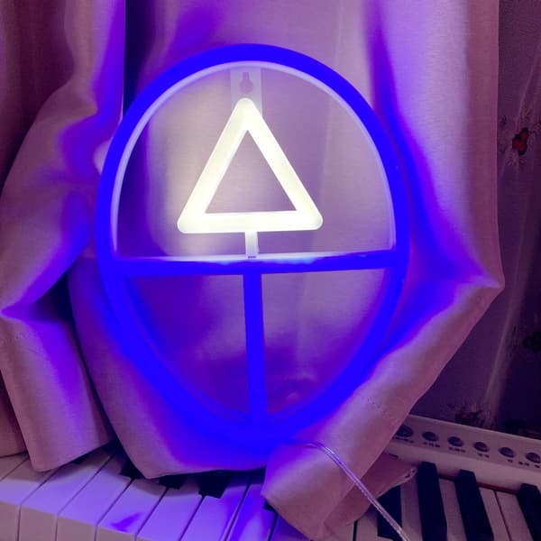 LED Neon Lys, Dobbelt Strømforsyning, Bopunk Stil Væglamper til Hjemmefest Dekoration Blue