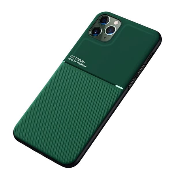 Magnetisk Plånboksfodral för iPhone SE2 2020, 5D Fulltäckande, med Bilfäste & Linsskydd green