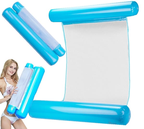 Oppustelig Vandhængekøje Pool Float, PVC Lounger til Voksne, Bærbar Sammenfoldelig