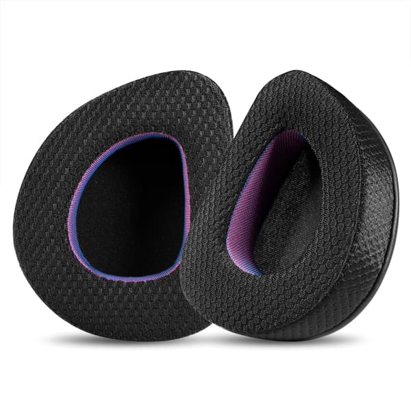Ørepuder til ASUS ROG Headset, Sort og Lilla, Stof, Erstatningspuder