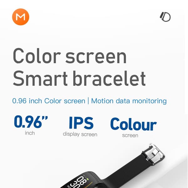 Fitness Tracker med Puls, Søvnmonitor, Skridttæller, IP67, Sort