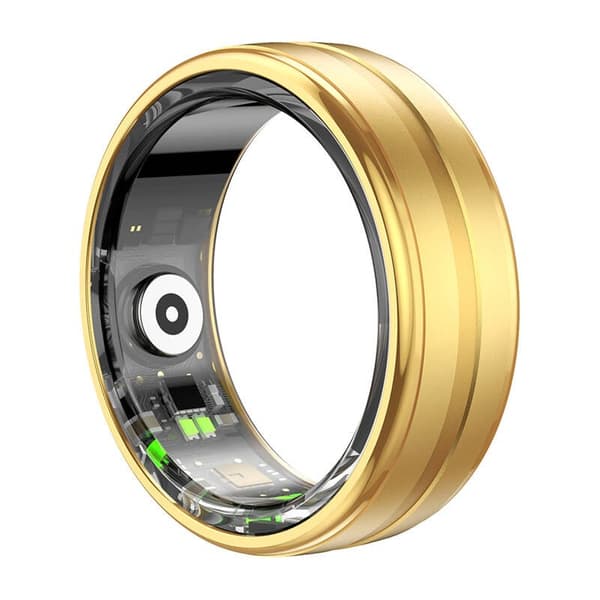 Smart Ring R06, Guld, 18mm, Bluetooth 5.0, Hälsomonitor, Vattentät