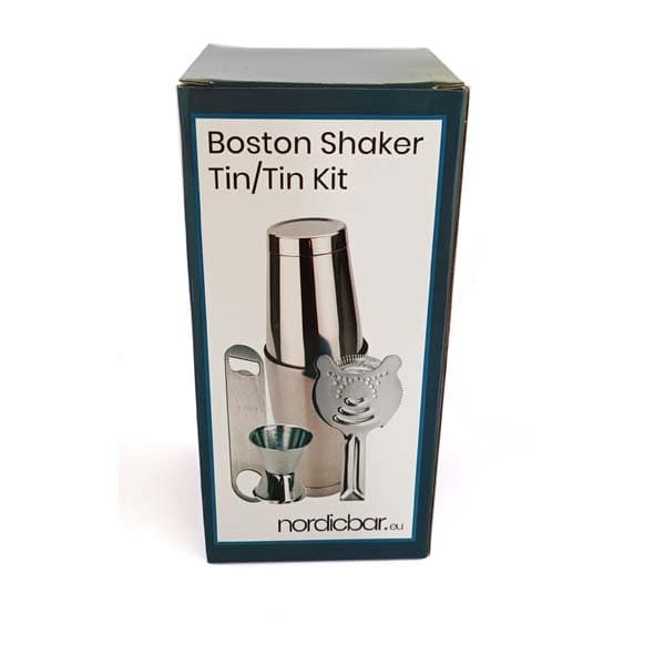 Boston Shaker Sæt, Rustfrit Stål, Cocktail Blandesæt med Jigger & Si