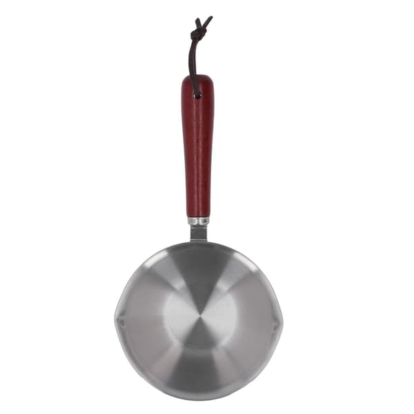 304 rustfrit stål mini smeltegryde, 200 ml, 2 hældetude, mælkekaffevarmer