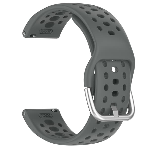 Amazfit Active 2 Band, Andningsbart Silikon Sportarmband, Mörkgrå, 22mm, Justerbart DarkGrey