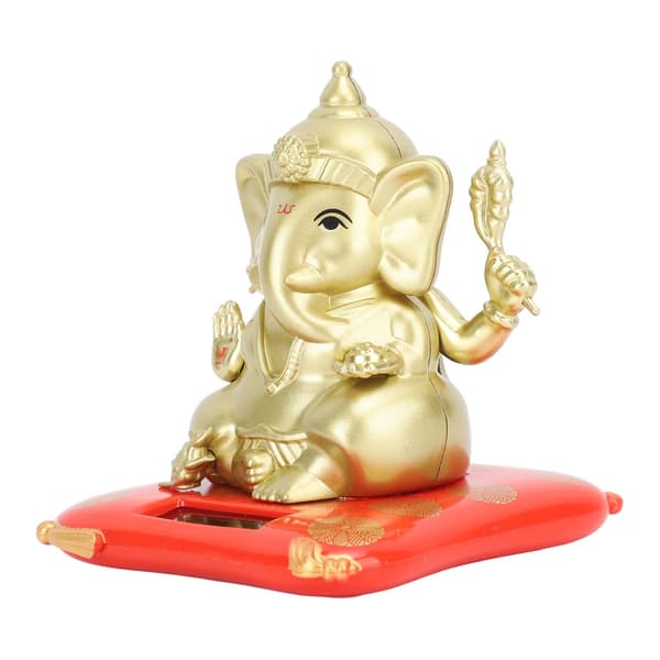 Solar Bobble Head-leketøy, gull elefant svingende dansende bildekorasjon