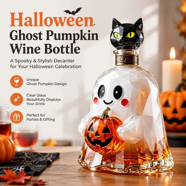 Halloween Spöke Pumpa Vinflaska, Glasdekanter, Festpresentdekoration